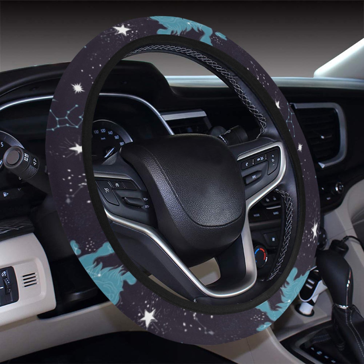Zodiac Print Design LKS303 Steering Wheel Cover with Elastic Edge