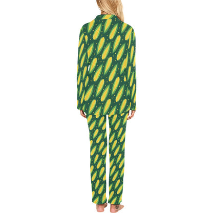 Corn Pattern Print Design 03 Women's Long Pajama Set