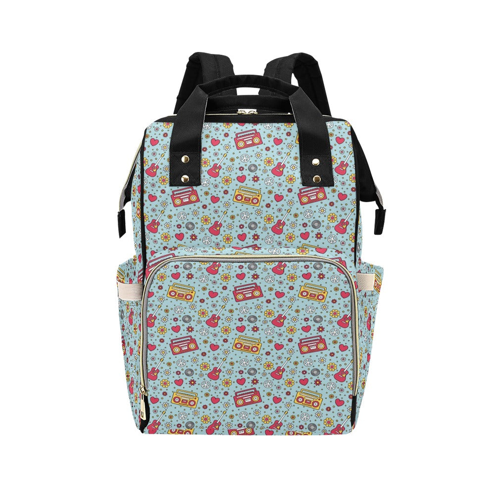 Hippie Print Design LKS307 Diaper Bag Backpack