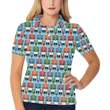 Nutcracker Pattern Print Design A02 Women's Polo Shirt