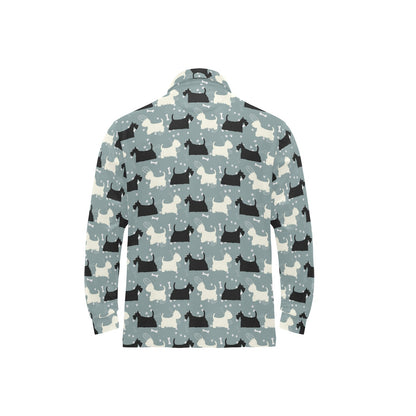 Scottish Terriers Print Design LKS301 Long Sleeve Polo Shirt For Men's
