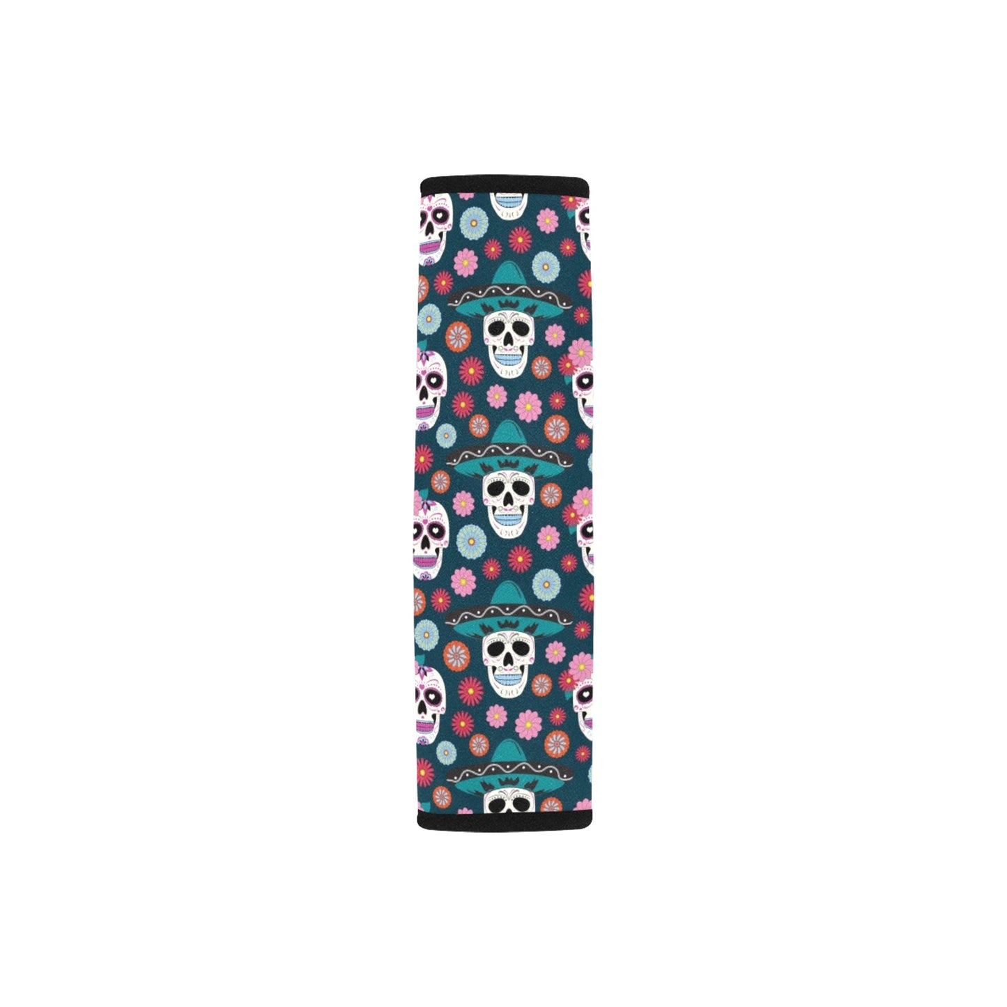 Sugar Skull Print Design LKS308 Car Seat Belt Cover