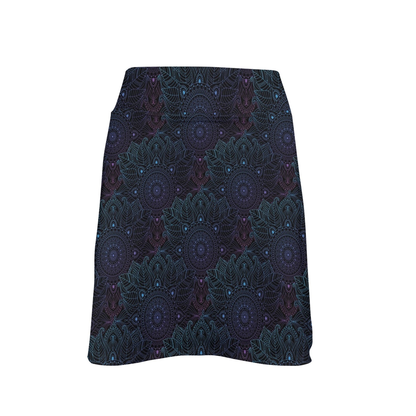 Boho Floral Mandala 17" Golf & Pickleball Skort with Pockets