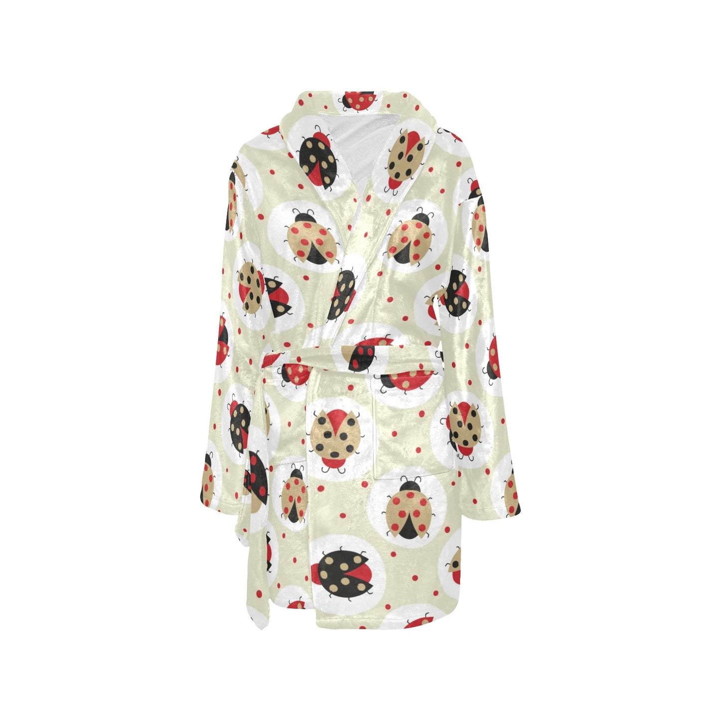 Ladybug Pattern Print Design 03 Women's Fleece Robe