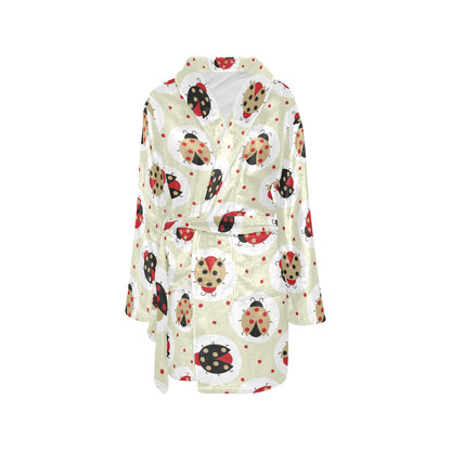 Ladybug Pattern Print Design 03 Women's Fleece Robe