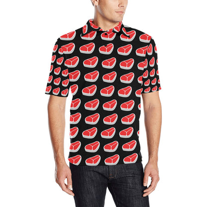 Steak Print Design LKS303 Men Polo Shirt
