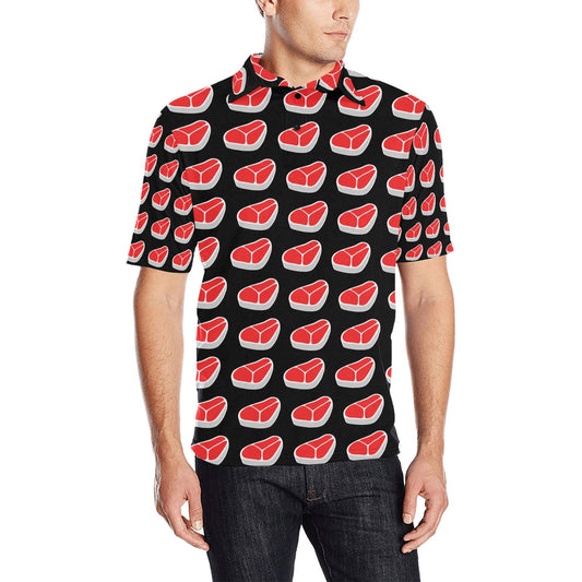 Steak Print Design LKS303 Men Polo Shirt