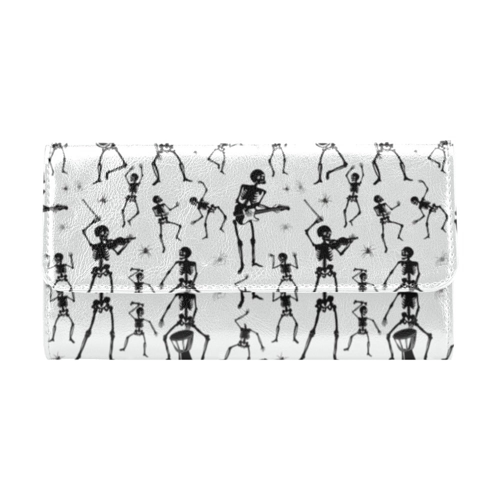Skeleton Music Player Print Design LKS303 Women's Trifold Wallet