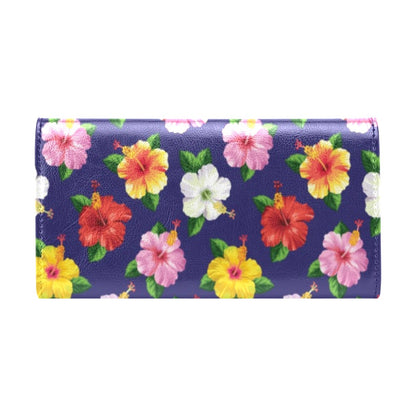 Hibiscus Colorful Print Design LKS301 Women's Trifold Wallet