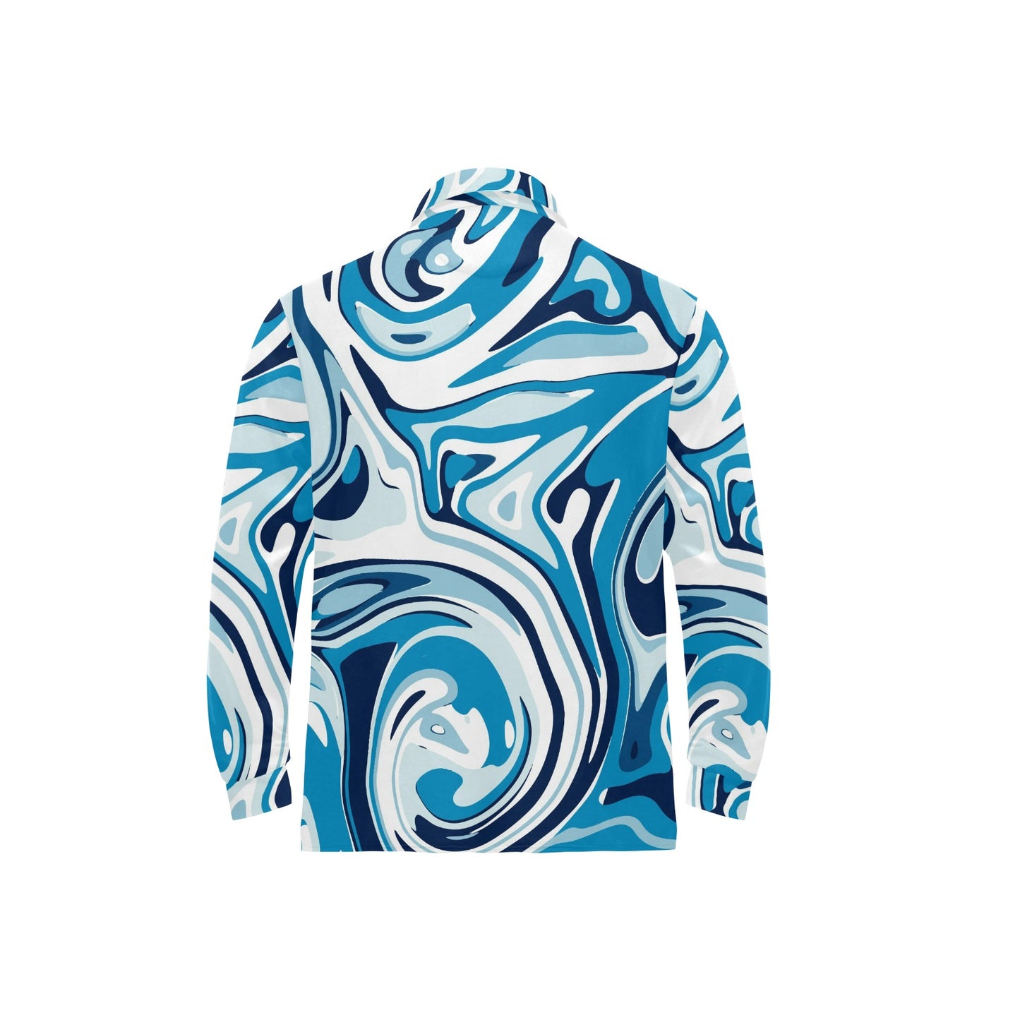 Liquid Pattern Print Design 05 Long Sleeve Polo Shirt For Men's