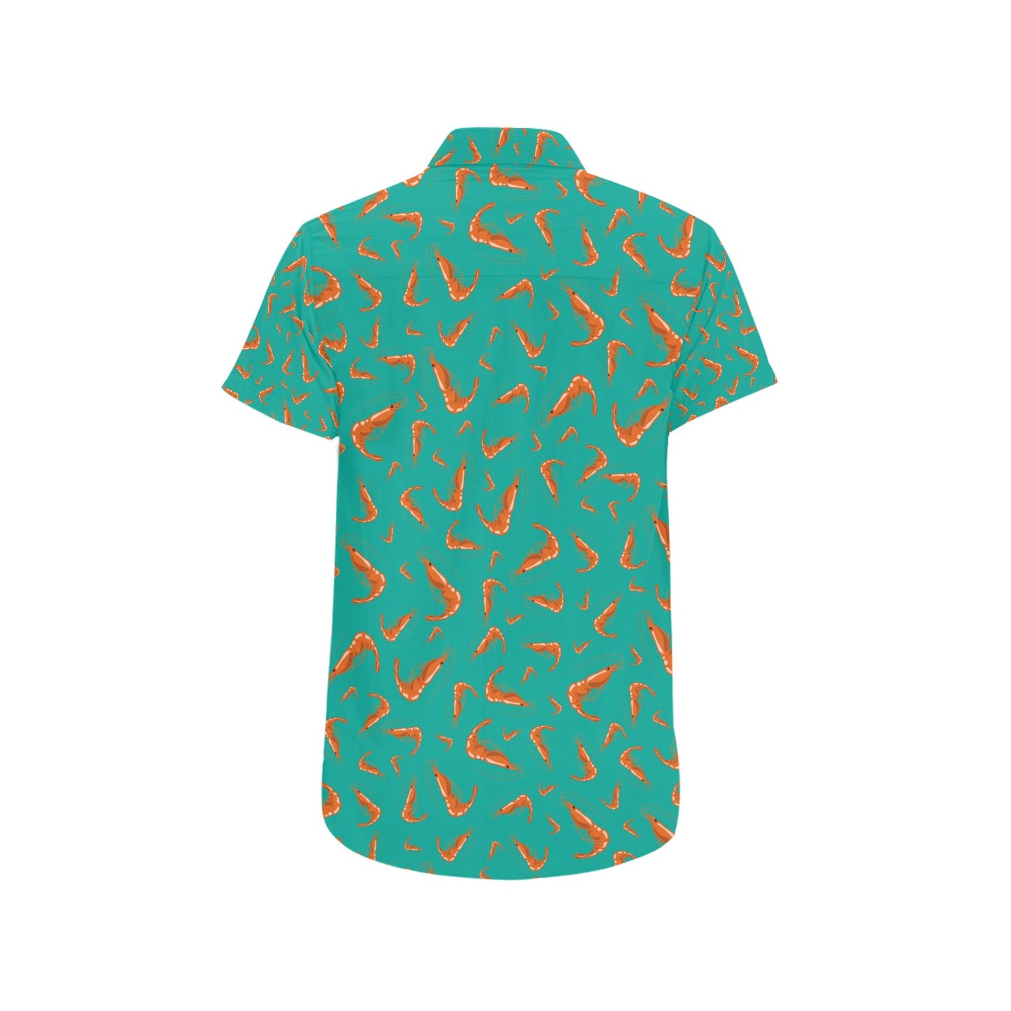 Shrimp Print Design LKS301 Men Short Sleeve Button Up Shirt