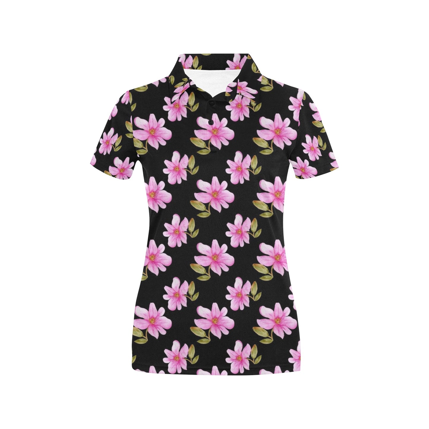 Magnolia Pattern Print Design MAG06 Women's Polo Shirt