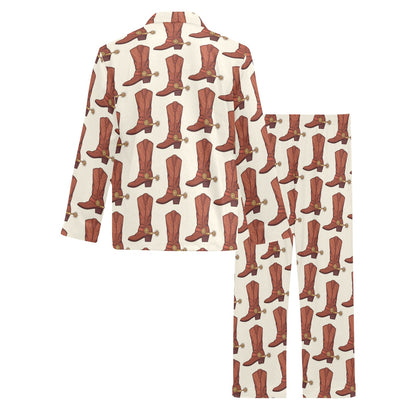 Cowboy Pattern Print Design 06 Men's Long Pajama Set
