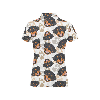 Rottweiler Pattern Print Design A03 Women's Polo Shirt
