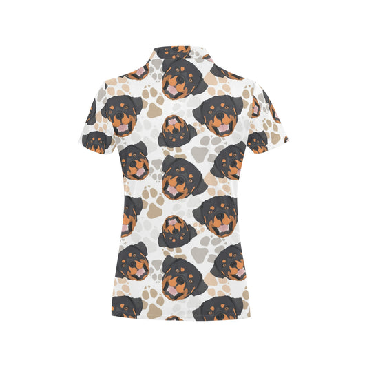 Rottweiler Pattern Print Design A03 Women's Polo Shirt