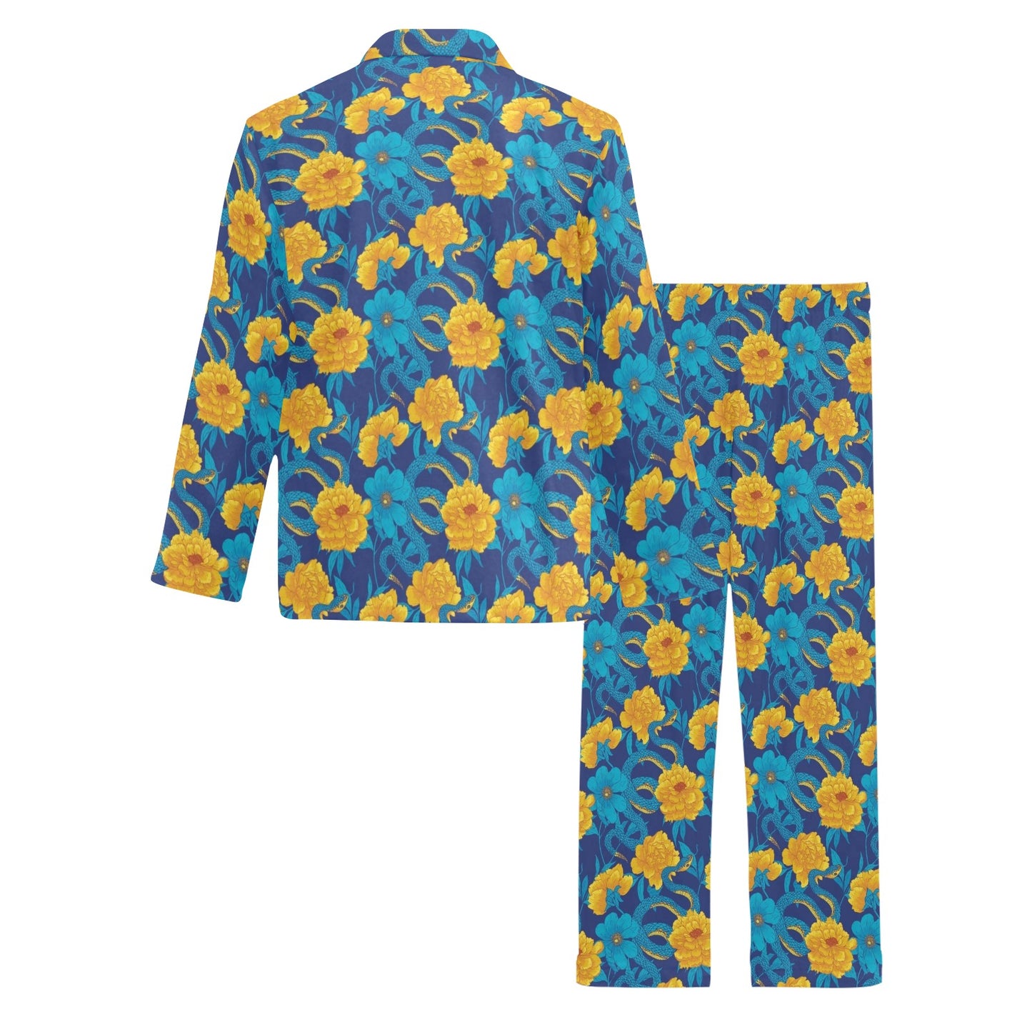 Boa Pattern Print Design 01 Men's Long Pajama Set