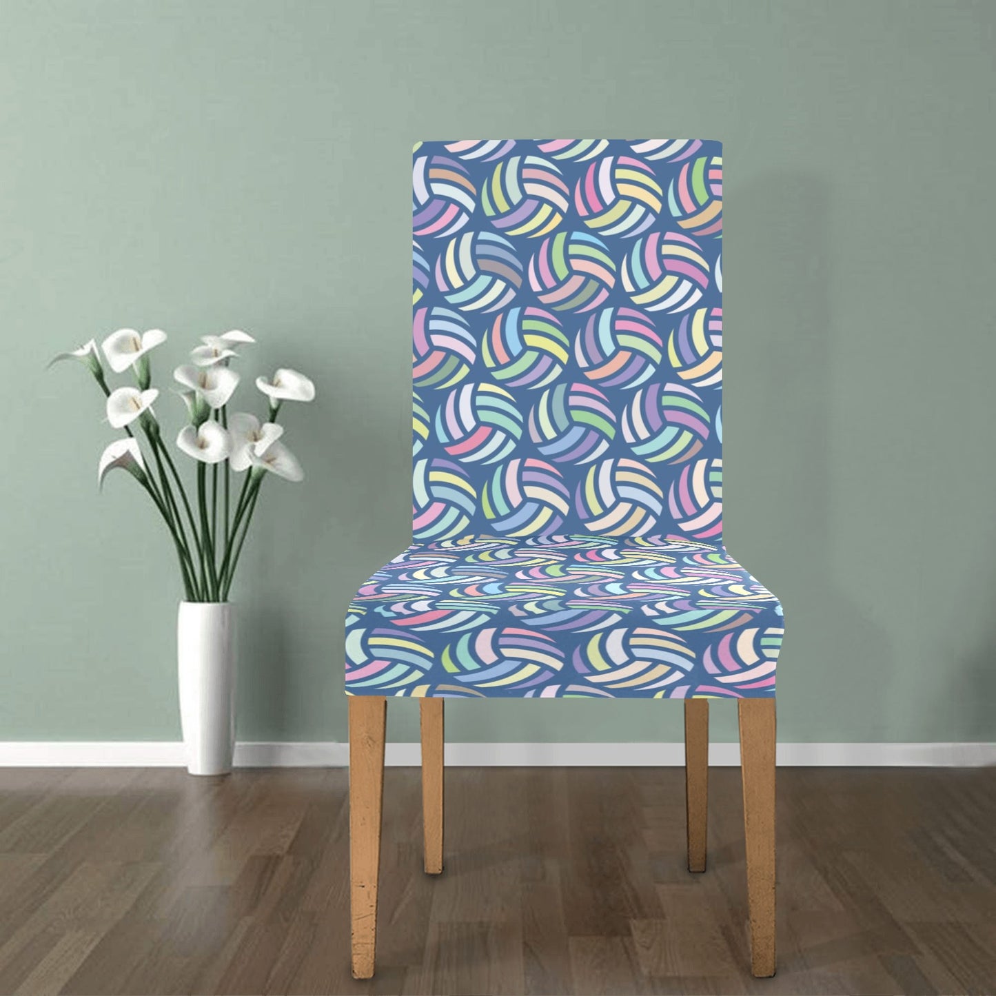 Volleyball Print Design LKS301 Dining Chair Slipcover