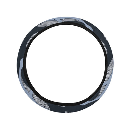 Whale Print Design LKS301 Steering Wheel Cover with Elastic Edge