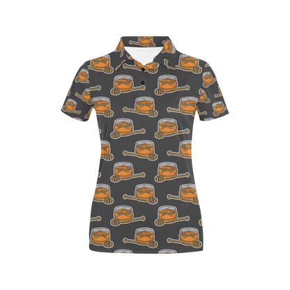 Honey Bee Print Design LKS305 Women's Polo Shirt
