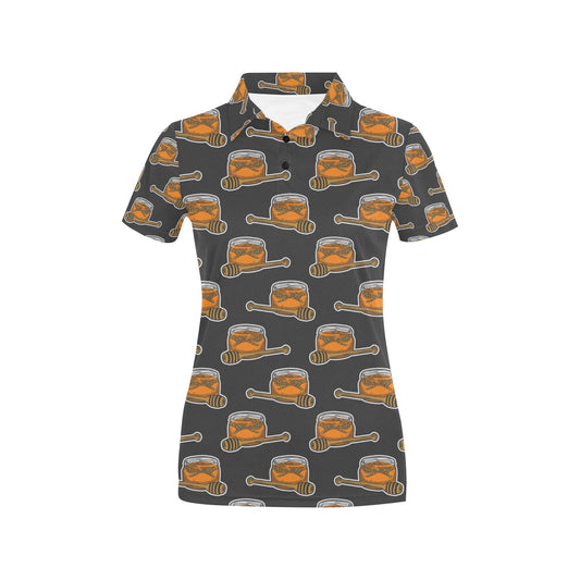 Honey Bee Print Design LKS305 Women's Polo Shirt