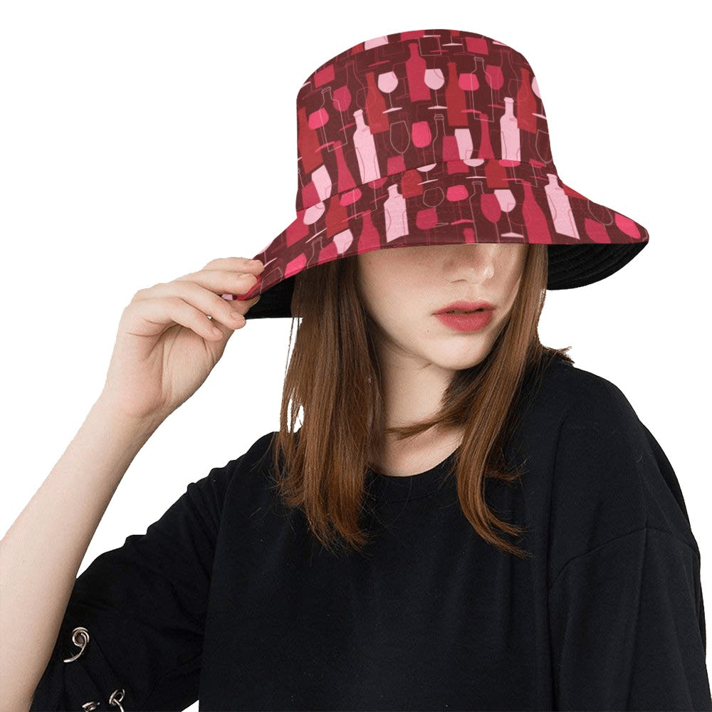 Wine Print Design LKS304 Unisex Bucket Hat