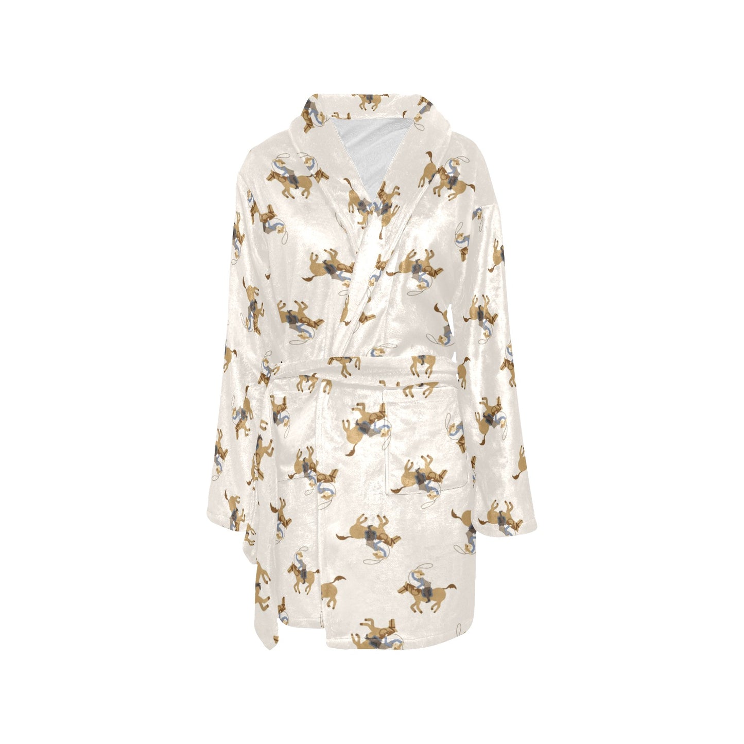 Cowboy Pattern Print Design 01 Women's Fleece Robe