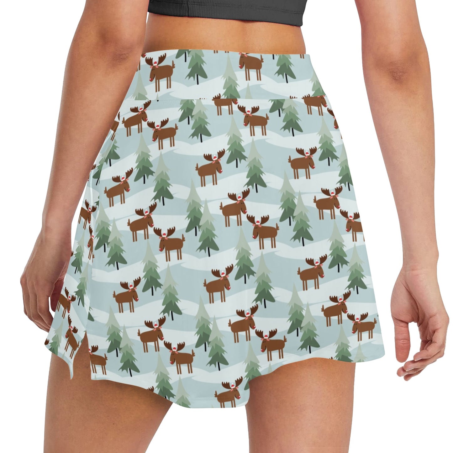 Moose Print Design LKS402 17" Golf & Pickleball Skort with Pockets
