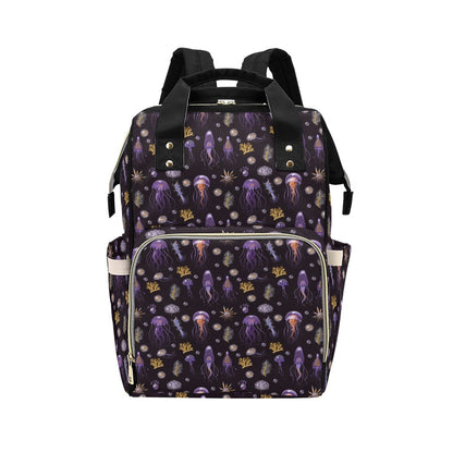 Seaweed With Jelly Fish Print Design LKS305 Diaper Bag Backpack