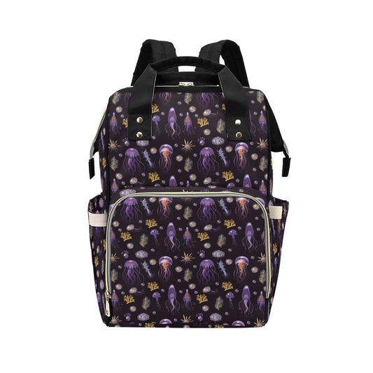 Seaweed With Jelly Fish Print Design LKS305 Diaper Bag Backpack