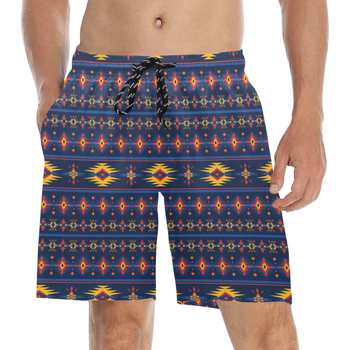 Southwest Pattern Print Design LKS306 Men's Swim Trunks Beach Shorts