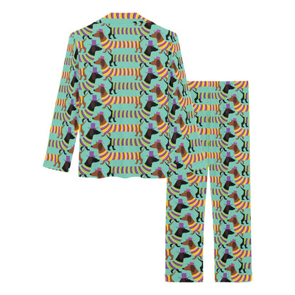 Dachshund Pattern Print Design 05 Women's Long Pajama Set