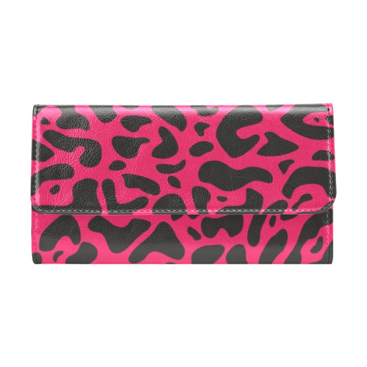 Cheetah Pink Print Pattern Women's Trifold Wallet