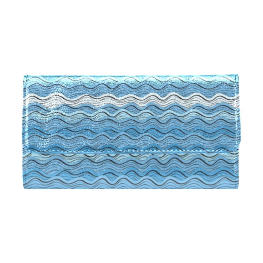 Wave Print Design LKS301 Women's Trifold Wallet