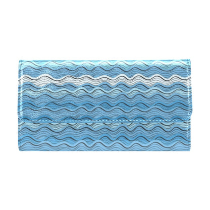 Wave Print Design LKS301 Women's Trifold Wallet