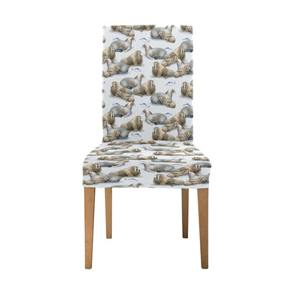 Walrus Print Design LKS401 Dining Chair Slipcover