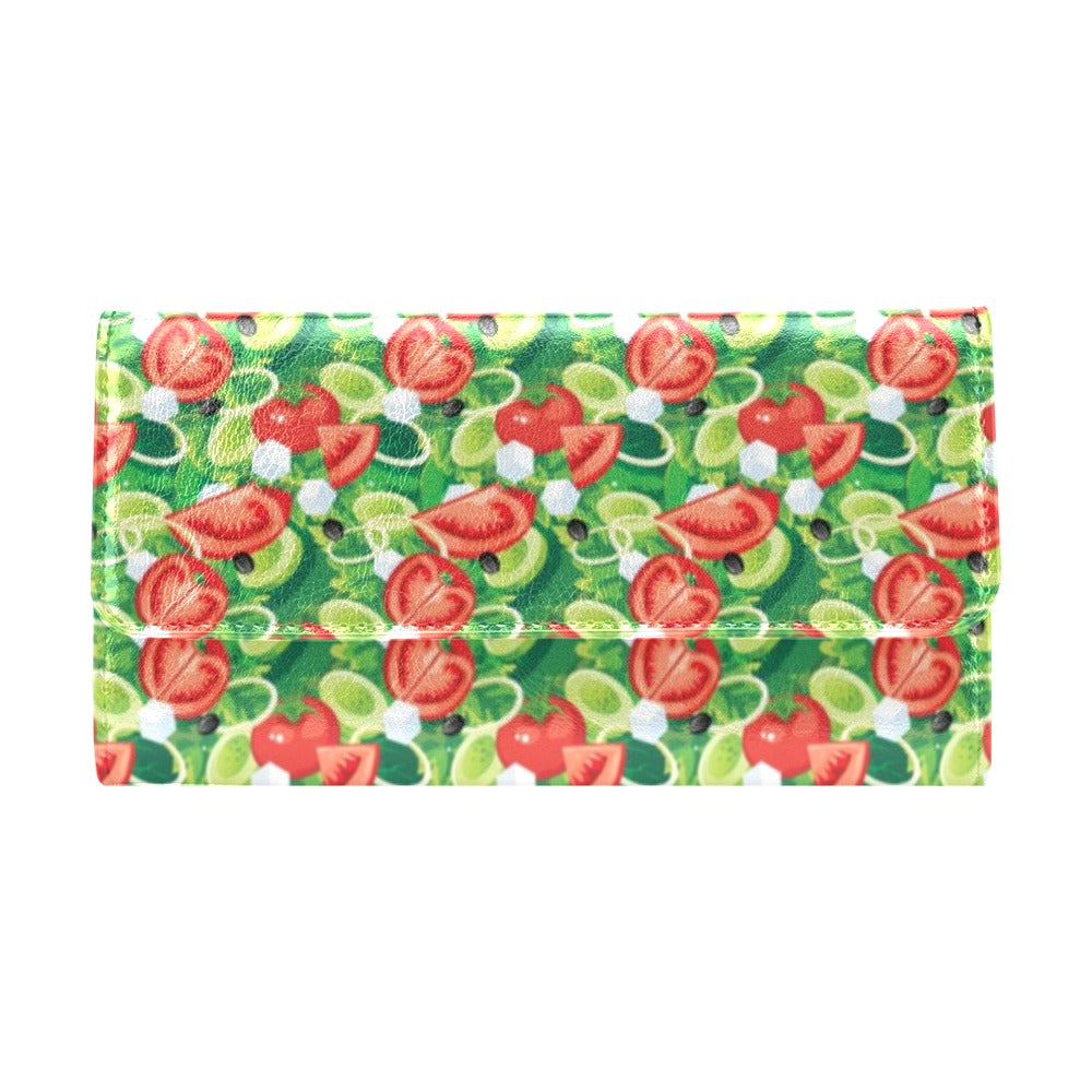 Vegan Salad Themed Design Print Women's Trifold Wallet