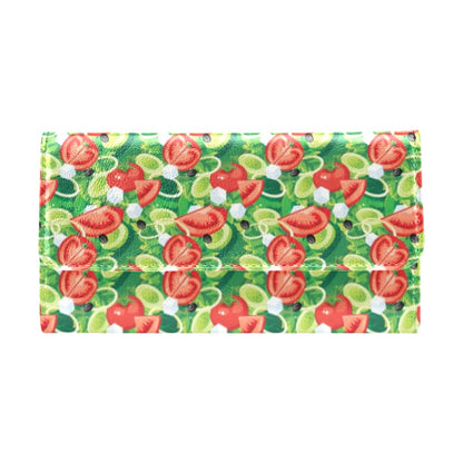 Vegan Salad Themed Design Print Women's Trifold Wallet