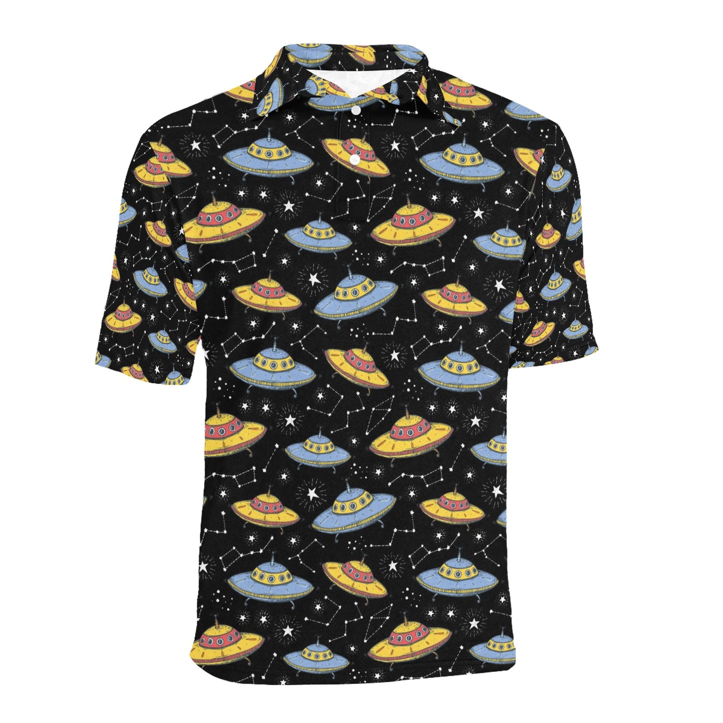 UFO Print Design LKS307 Men Polo Shirt