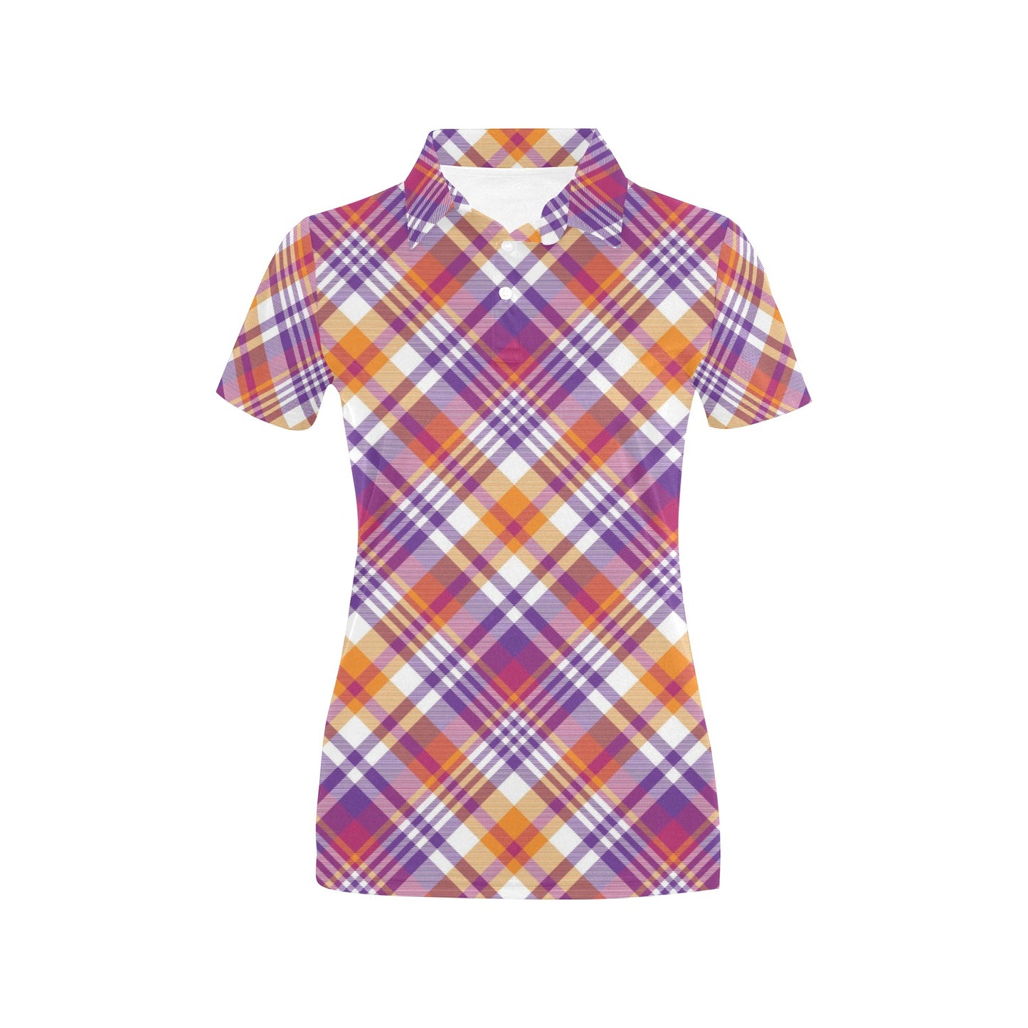 Madras Pattern Print Design 02 Women's Polo Shirt