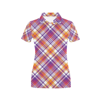 Madras Pattern Print Design 02 Women's Polo Shirt