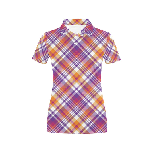 Madras Pattern Print Design 02 Women's Polo Shirt