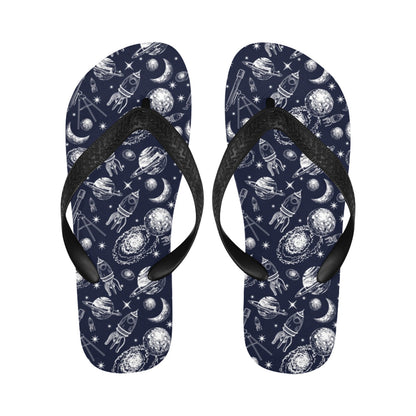 Space Rocket Print Design LKS301 Flip Flops