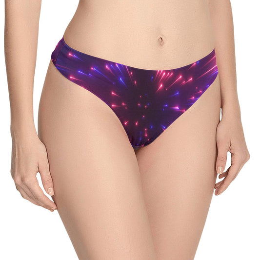 Celestial Purple Blue Neon Speed Light Women's Thongs