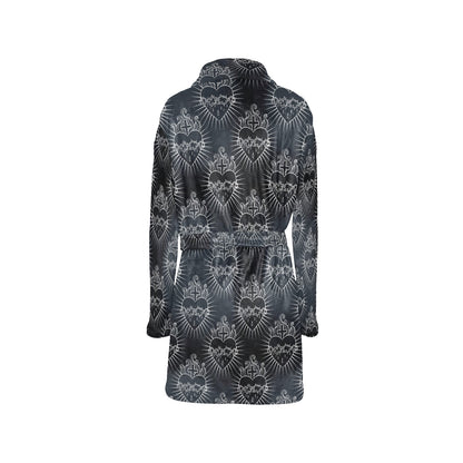 Christian Heart Tattoo Style Women's Fleece Robe