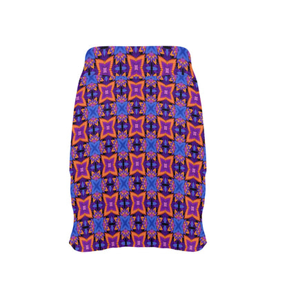 kaleidoscope Purple Orange Print Design 17" Golf & Pickleball Skort with Pockets