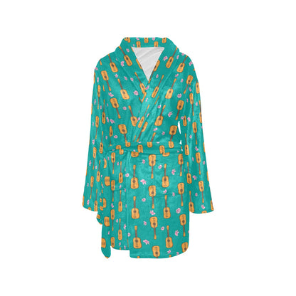 Ukulele Print Design LKS403 Women's Fleece Robe