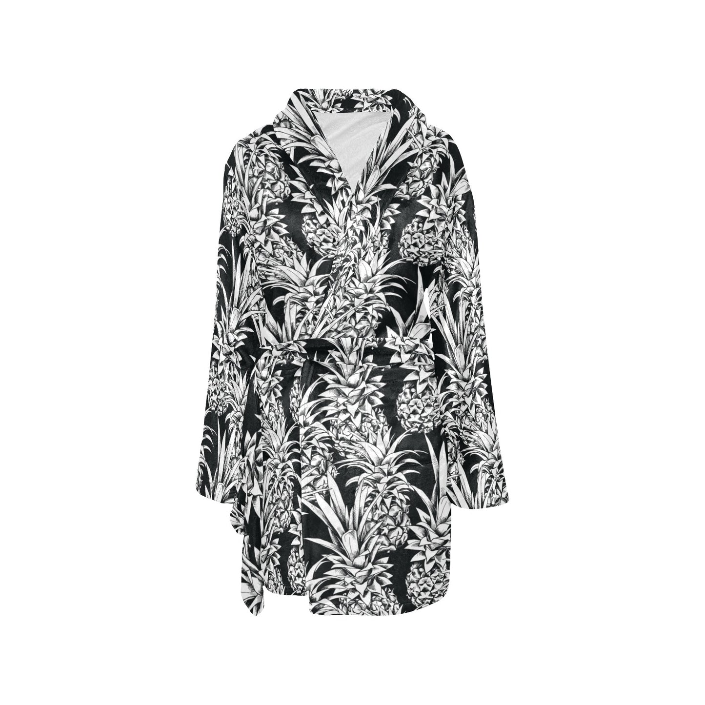 Pineapple Pattern Print Design PP08 Women's Fleece Robe