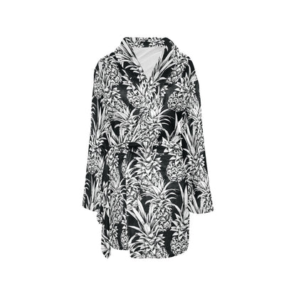 Pineapple Pattern Print Design PP08 Women's Fleece Robe
