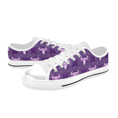Taurus Print Design LKS303 Women's White Low Top Shoes