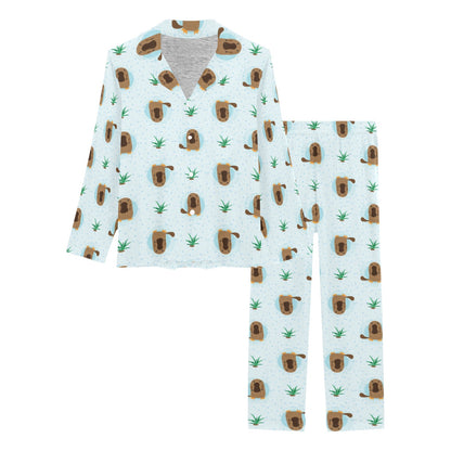 Platypus Pattern Print Design A04 Women's Long Pajama Set